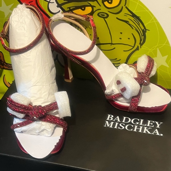 Women’s badgley mischka , red ruby slipper shoes, size 5 1/2 - Picture 1 of 5